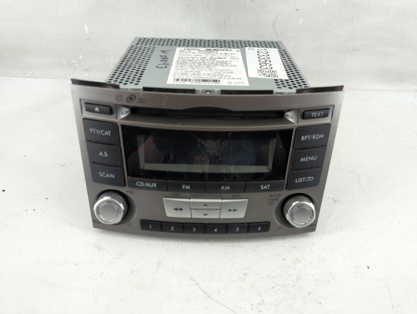 2012-2014 Subaru Legacy Radio AM FM Cd Player Receiver Replacement P/N:86201AJ61A Fits Fits 2012 2013 2014 OEM Used Auto Par