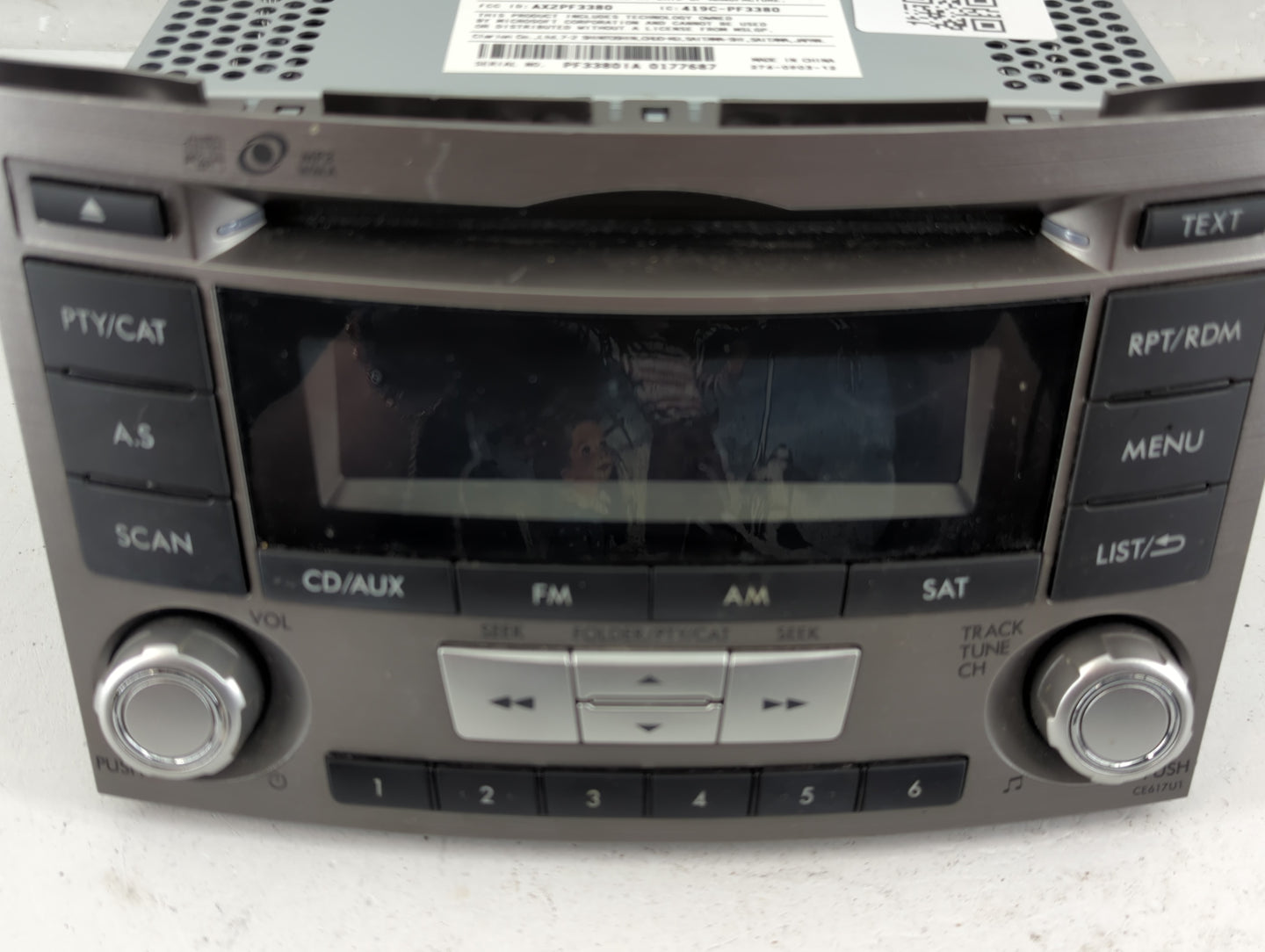 2012-2014 Subaru Legacy Radio AM FM Cd Player Receiver Replacement P/N:86201AJ61A Fits Fits 2012 2013 2014 OEM Used Auto Par