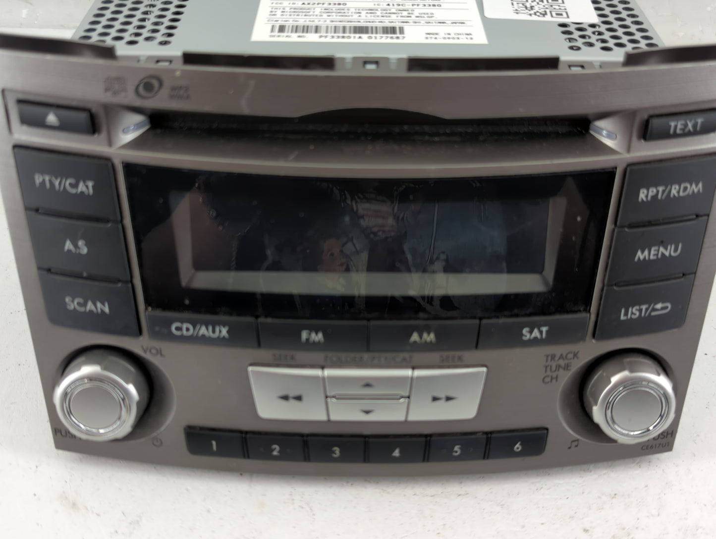 2012-2014 Subaru Legacy Radio AM FM Cd Player Receiver Replacement P/N:86201AJ61A Fits Fits 2012 2013 2014 OEM Used Auto Par