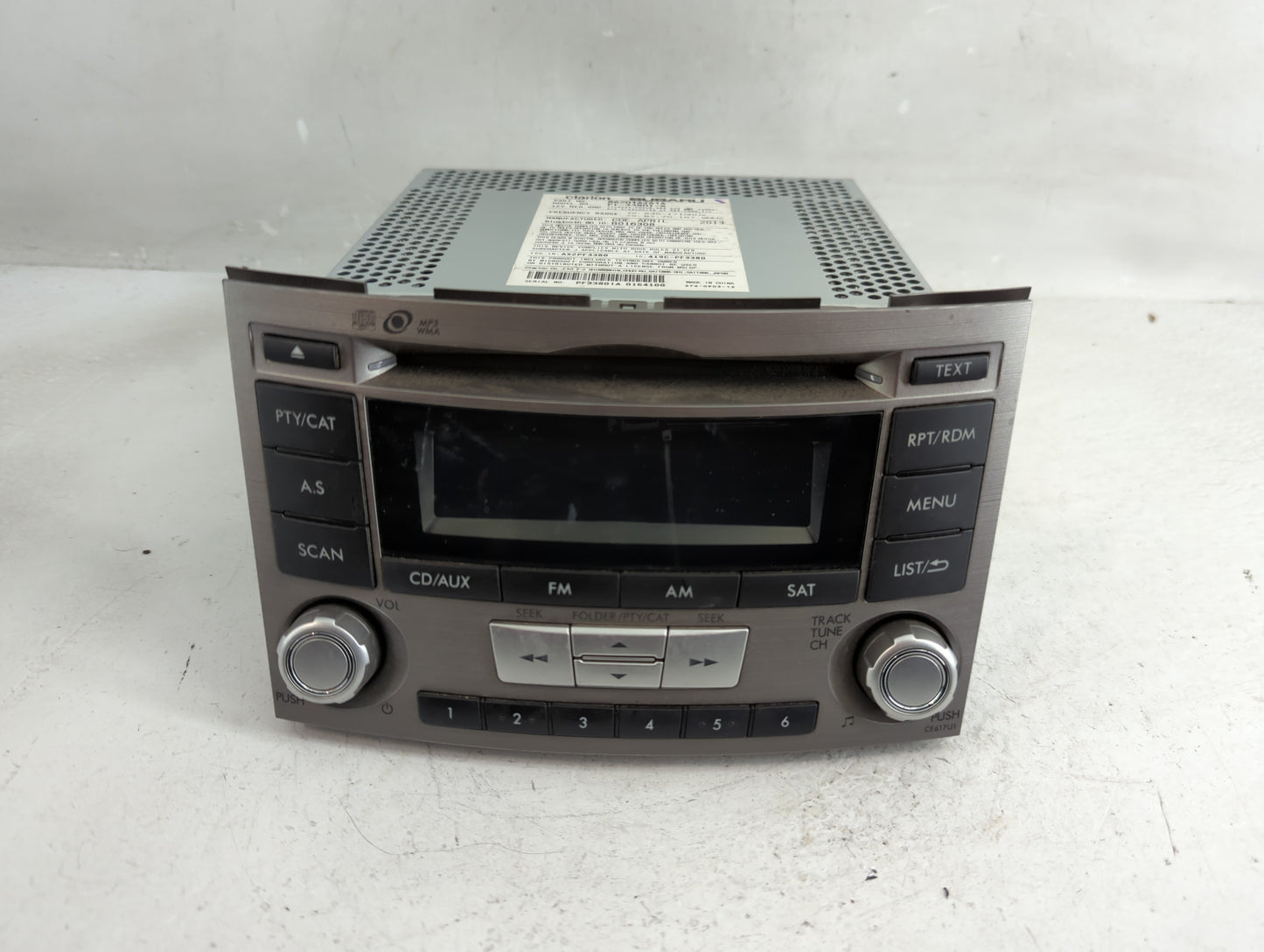 2012-2014 Subaru Legacy Radio AM FM Cd Player Receiver Replacement P/N:86201AJ61A Fits Fits 2012 2013 2014 OEM Used Auto Par