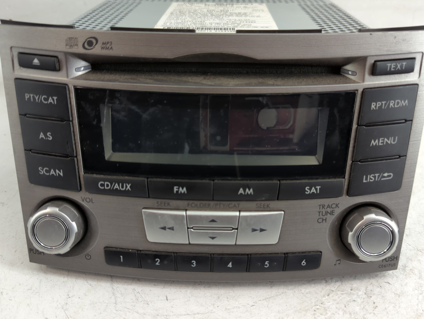 2012-2014 Subaru Legacy Radio AM FM Cd Player Receiver Replacement P/N:86201AJ61A Fits Fits 2012 2013 2014 OEM Used Auto Par