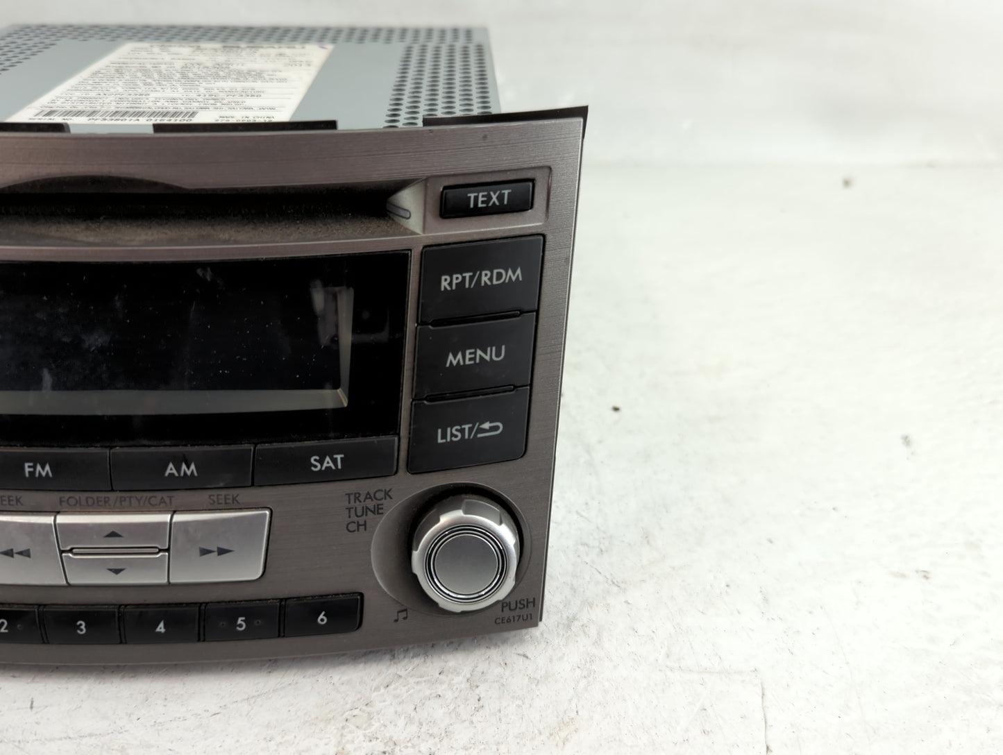 2012-2014 Subaru Legacy Radio AM FM Cd Player Receiver Replacement P/N:86201AJ61A Fits Fits 2012 2013 2014 OEM Used Auto Par