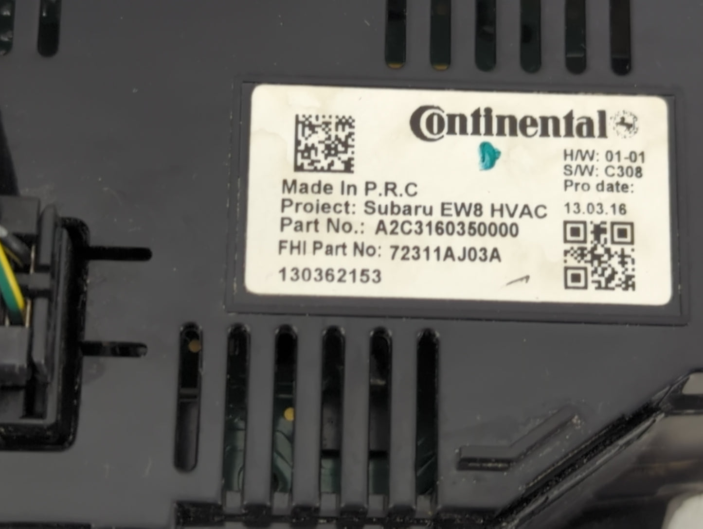 2010-2014 Subaru Legacy Climate Control Module Temperature AC/Heater Replacement P/N:A2C3160350000 Fits OEM Used Auto Parts 