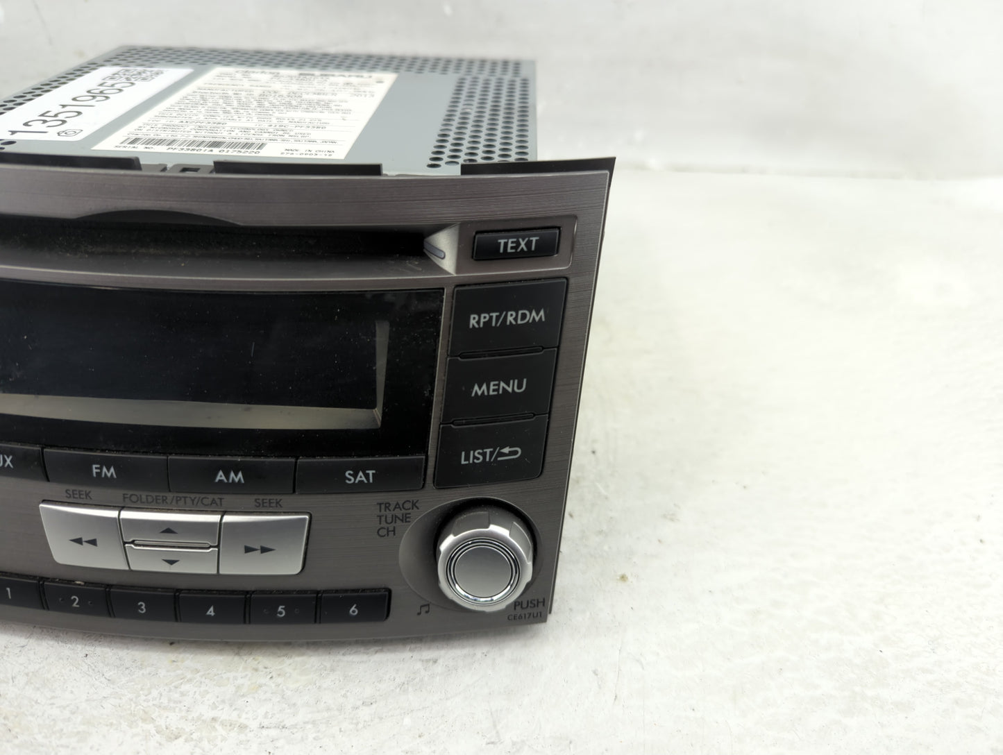 2012-2014 Subaru Legacy Radio AM FM Cd Player Receiver Replacement P/N:86201AJ61A Fits Fits 2012 2013 2014 OEM Used Auto Par