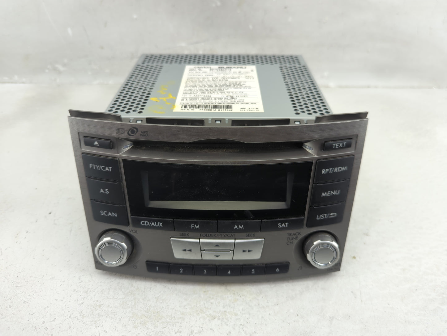 2012-2014 Subaru Legacy Radio AM FM Cd Player Receiver Replacement P/N:86201AJ61A Fits Fits 2012 2013 2014 OEM Used Auto Par