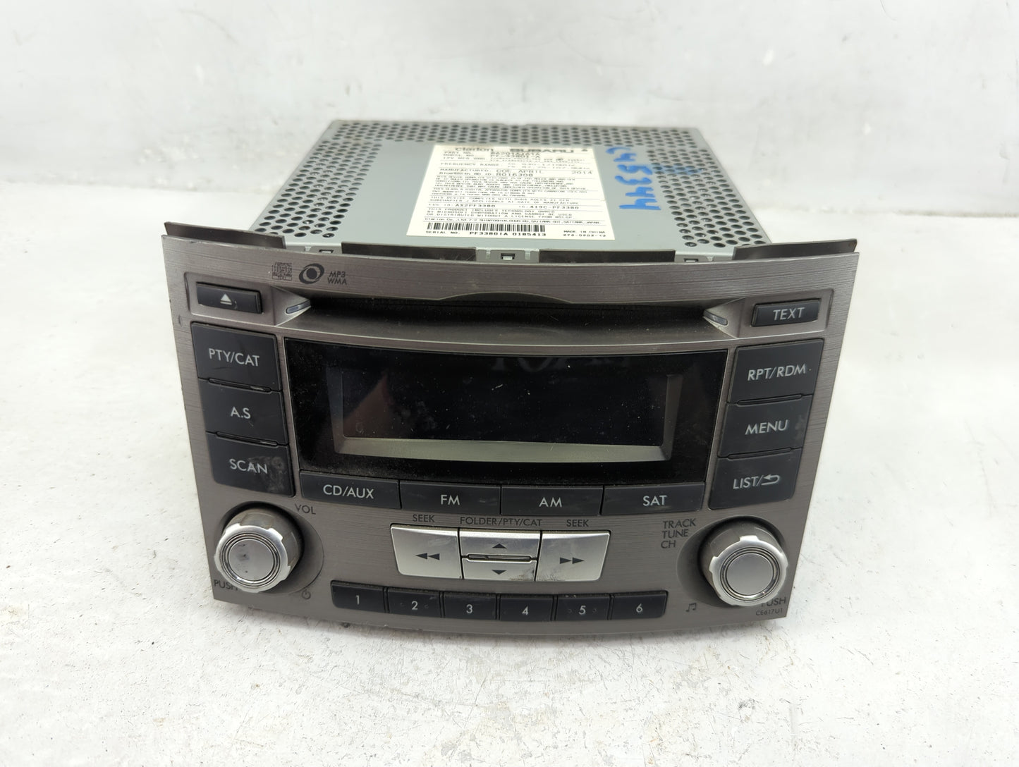2012-2014 Subaru Legacy Radio AM FM Cd Player Receiver Replacement P/N:86201AJ61A Fits Fits 2012 2013 2014 OEM Used Auto Par