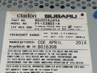 2012-2014 Subaru Legacy Radio AM FM Cd Player Receiver Replacement P/N:86201AJ61A Fits Fits 2012 2013 2014 OEM Used Auto Par