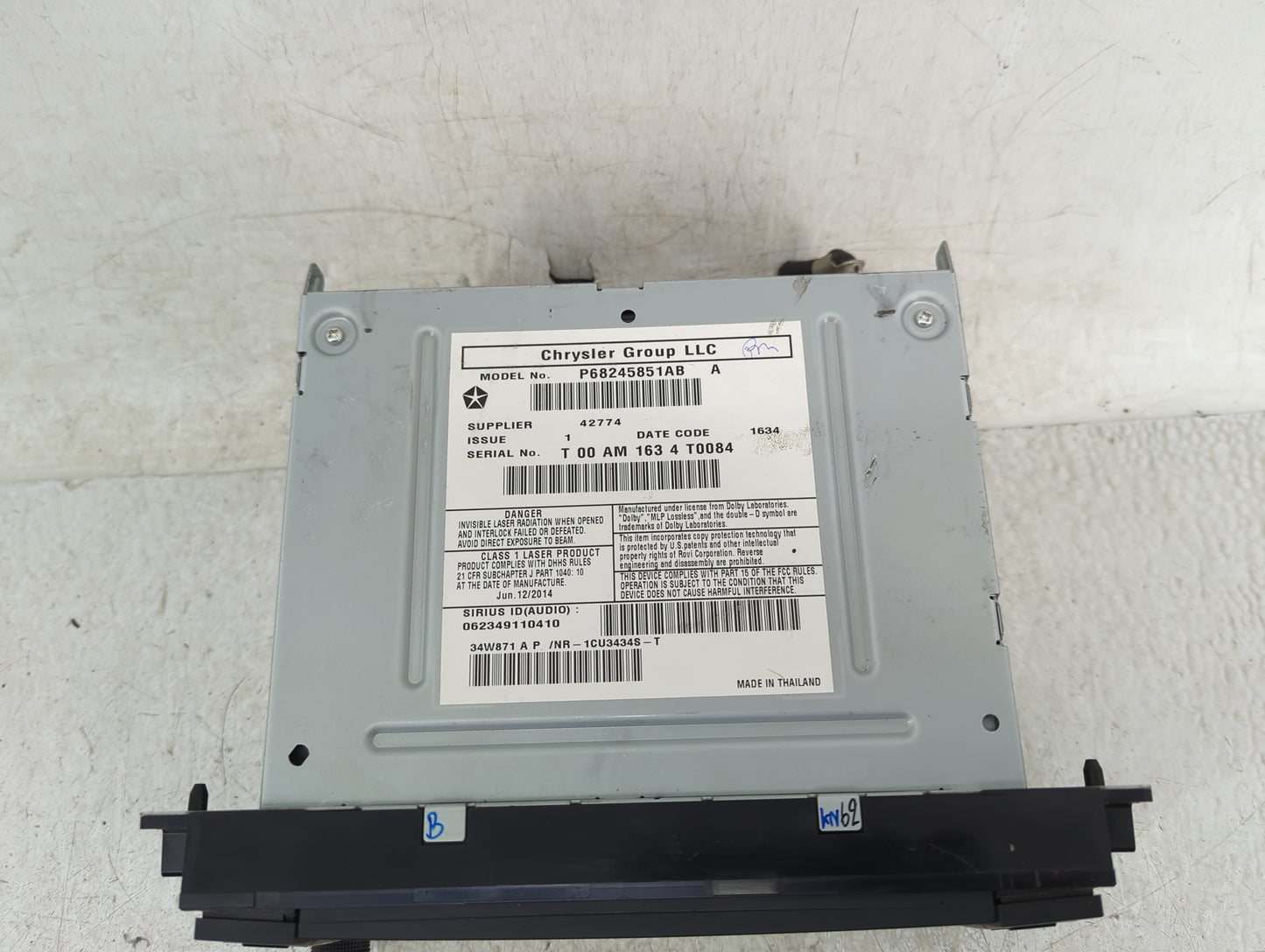 2014 Subaru Legacy Radio AM FM Cd Player Receiver Replacement P/N:P68245851AB Fits OEM Used Auto Parts - Oemusedautoparts1.c