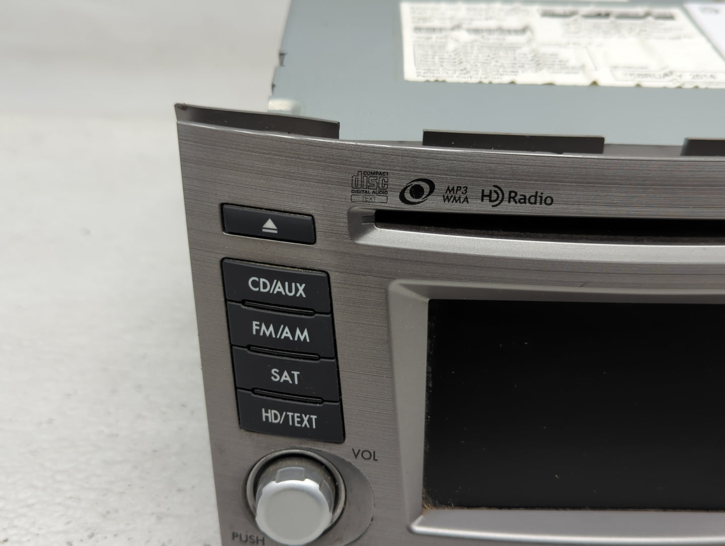 2013-2014 Subaru Legacy Radio AM FM Cd Player Receiver Replacement P/N:86201AJ66A Fits Fits 2013 2014 OEM Used Auto Parts - 