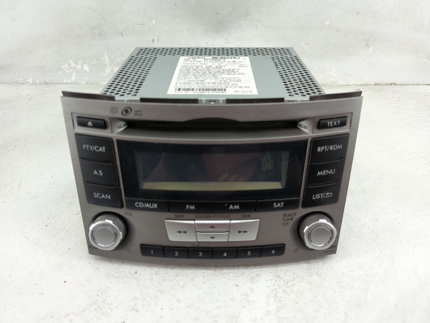 2012-2014 Subaru Legacy Radio AM FM Cd Player Receiver Replacement P/N:86201AJ61A PF-3380I-A, 86273AJ080 Fits Fits 2012 2013