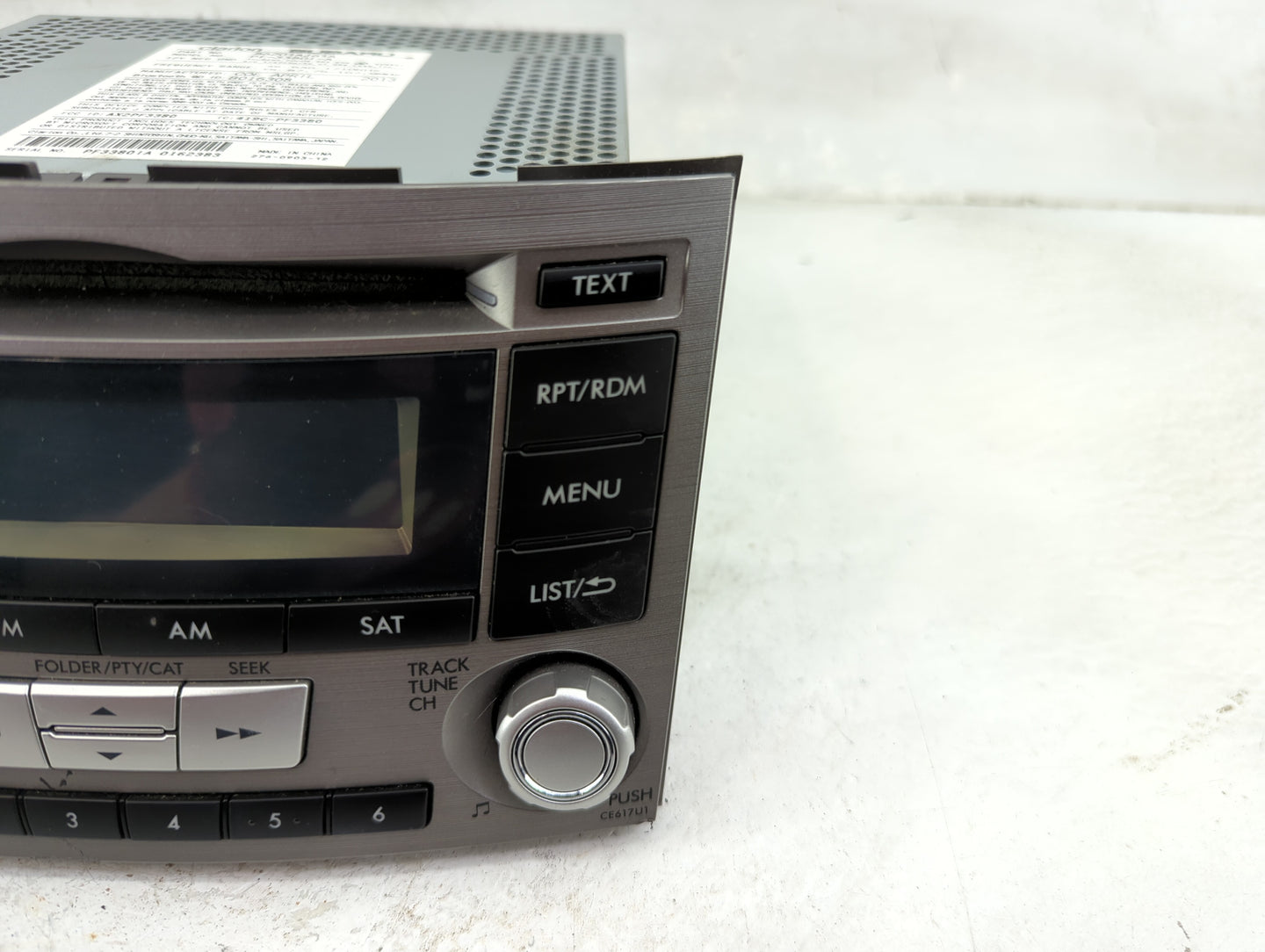 2012-2014 Subaru Legacy Radio AM FM Cd Player Receiver Replacement P/N:86201AJ61A PF-3380I-A, 86273AJ080 Fits Fits 2012 2013