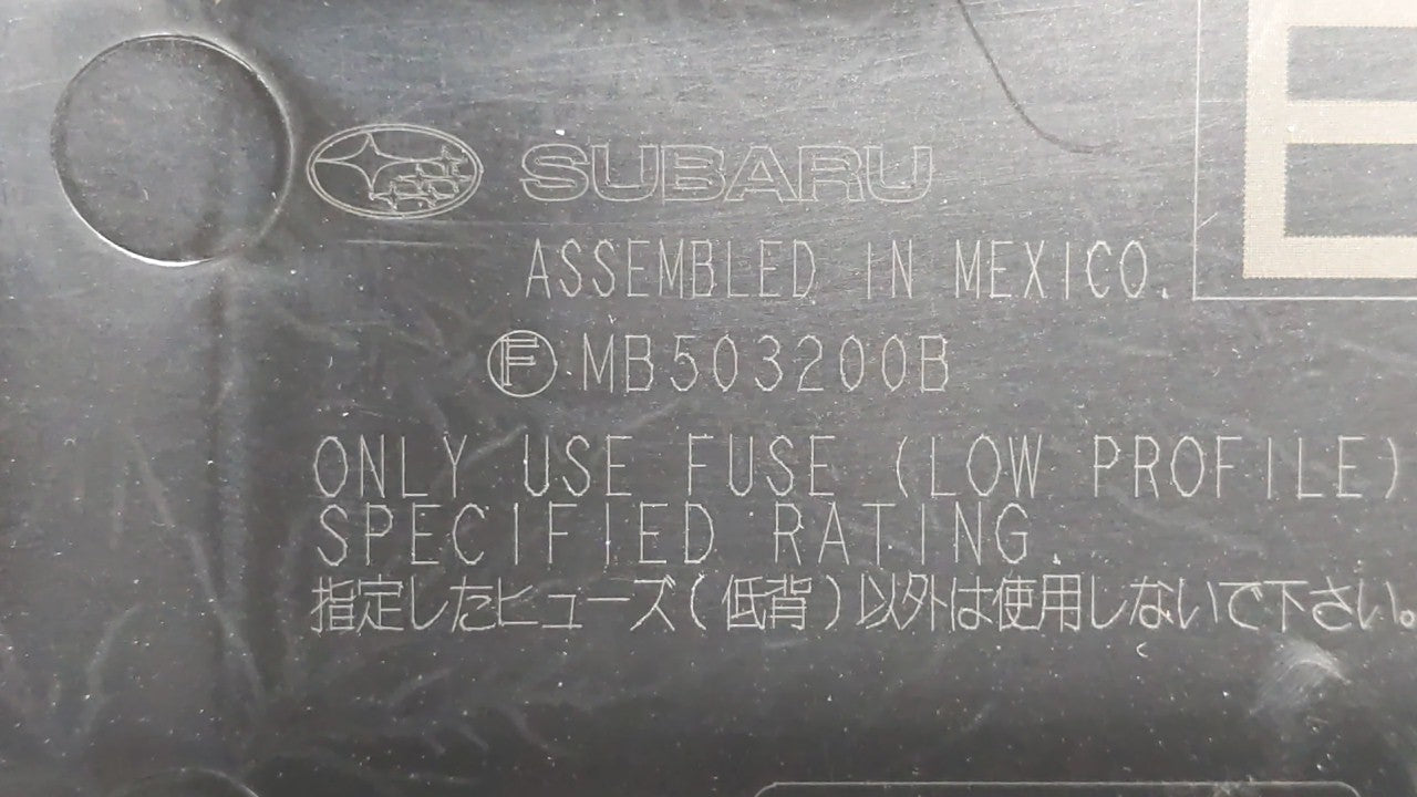 2010-2014 Subaru Legacy Fusebox Fuse Box Panel Relay Module P/N:MB503200B Fits Fits 2010 2011 2012 2013 2014 OEM Used Auto P