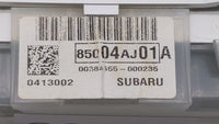 2013-2014 Subaru Legacy Instrument Cluster Speedometer Gauges P/N:85004AJ01A Fits Fits 2013 2014 OEM Used Auto Parts - Oemus