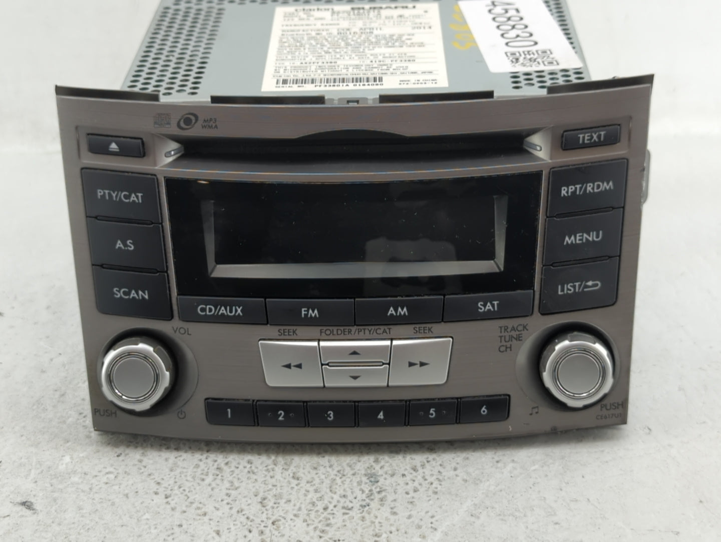 2012-2014 Subaru Legacy Am Fm Cd Player Radio Receiver - Oemusedautoparts1.com