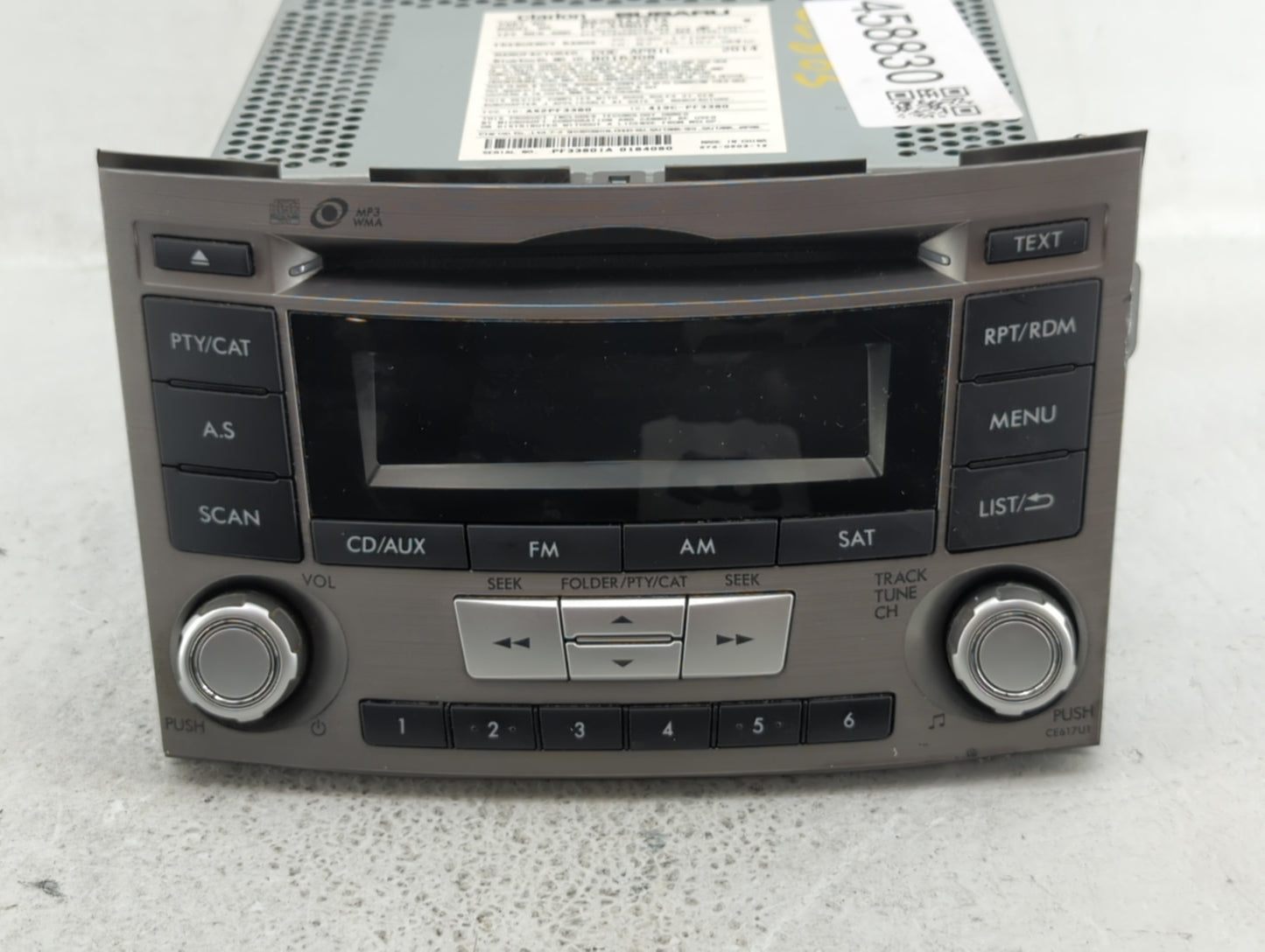 2012-2014 Subaru Legacy Am Fm Cd Player Radio Receiver - Oemusedautoparts1.com