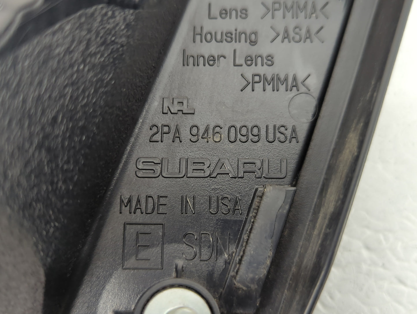 2010-2014 Subaru Legacy Tail Light Assembly Driver Left OEM P/N:2PA 946 099 Fits Fits 2010 2011 2012 2013 2014 OEM Used Auto