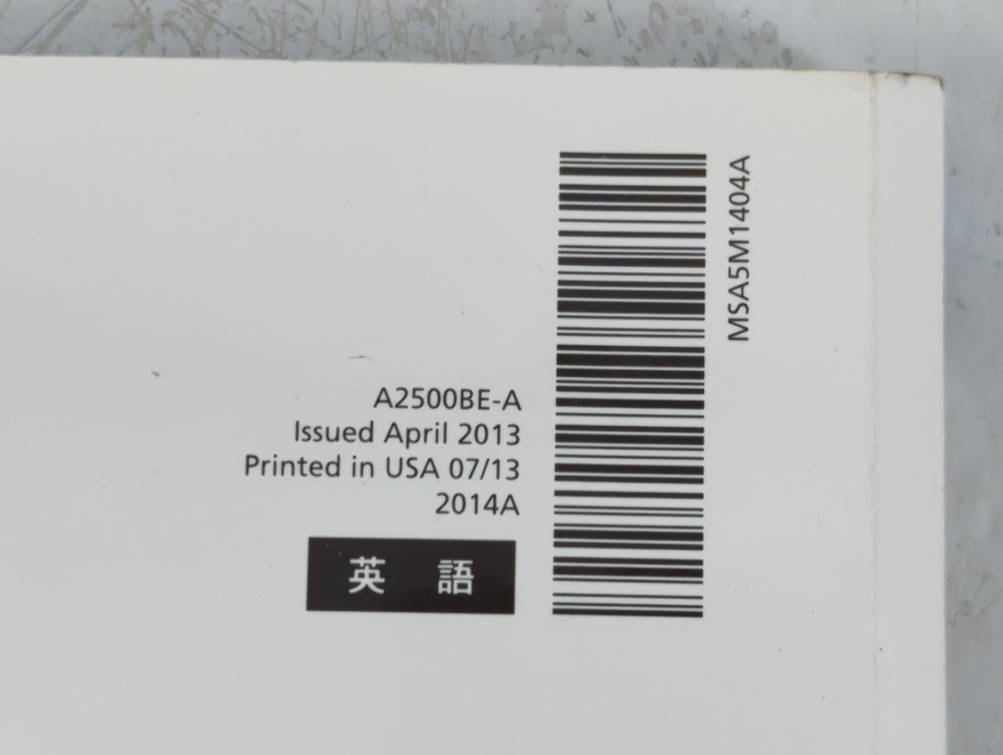 2014 Subaru Legacy Owners Manual Book Guide P/N:A2500BE-A OEM Used Auto Parts - Oemusedautoparts1.com