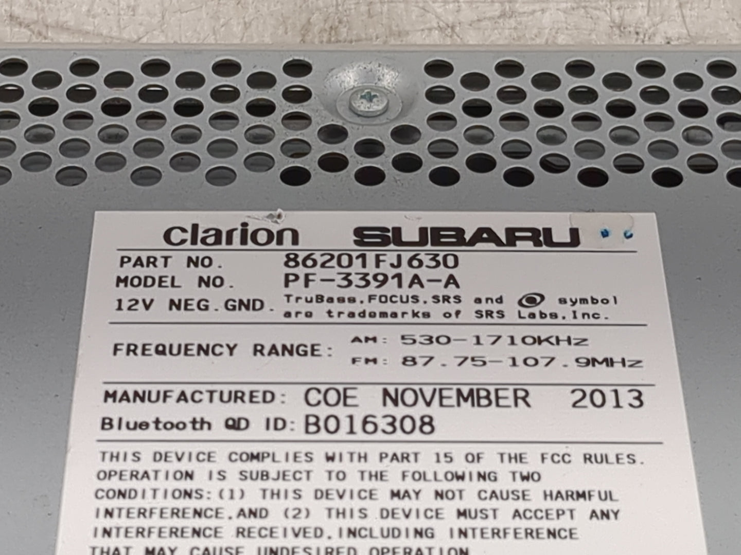 2013-2014 Subaru Xv Radio AM FM Cd Player Receiver Replacement P/N:86201FJ630 PF-3391A-A, CM631UD Fits Fits 2012 2013 2014 O