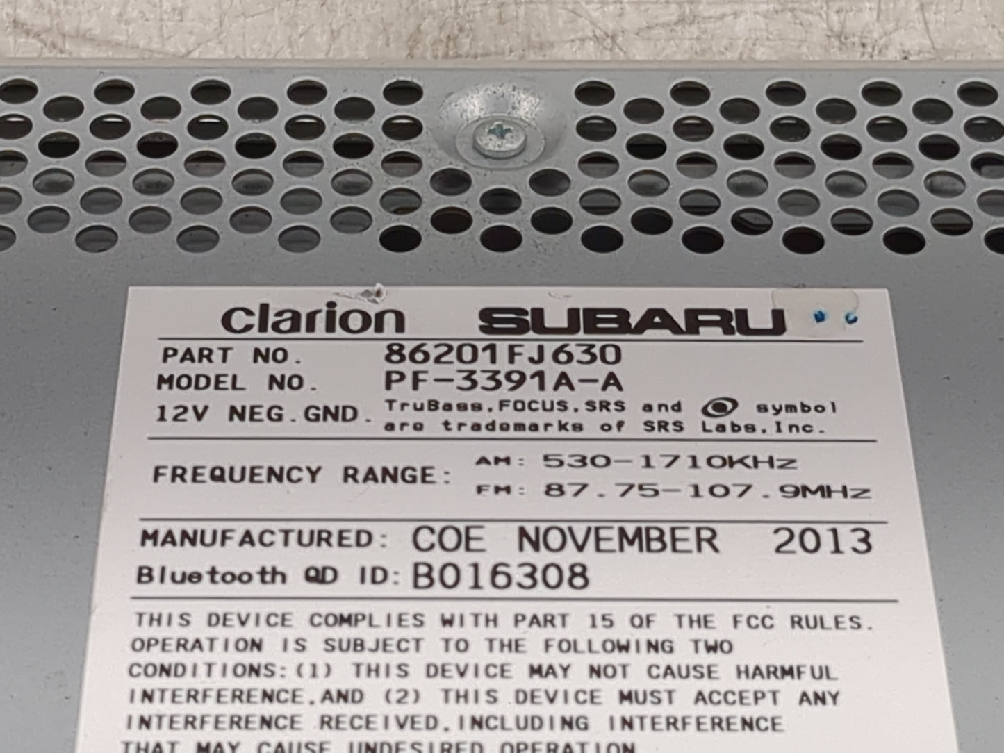 2013-2014 Subaru Xv Radio AM FM Cd Player Receiver Replacement P/N:86201FJ630 PF-3391A-A, CM631UD Fits Fits 2012 2013 2014 O
