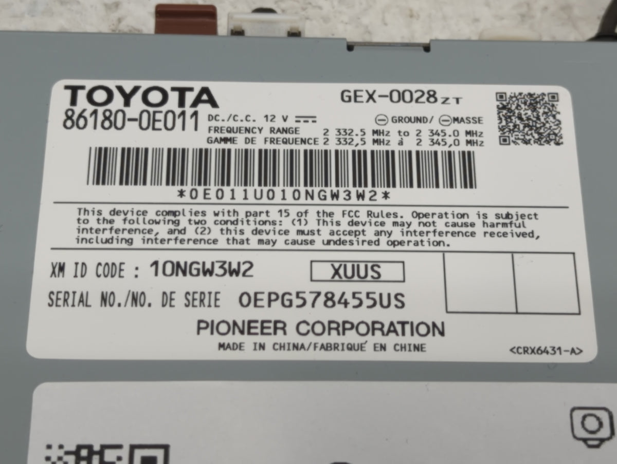 2014-2018 Toyota Avalon Radio AM FM Cd Player Receiver Replacement P/N:86180-0E011 Fits 2014 2015 2016 2017 2018 2019 2020 2