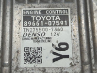 2013-2014 Toyota Avalon PCM Engine Control Computer ECU ECM PCU OEM P/N:TN275500-7360 89661-07591 Fits Fits 2013 2014 OEM Us
