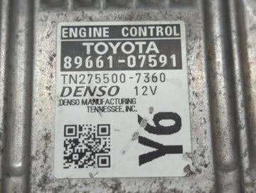 2013-2014 Toyota Avalon PCM Engine Control Computer ECU ECM PCU OEM P/N:TN275500-7360 89661-07591 Fits Fits 2013 2014 OEM Used Auto Parts