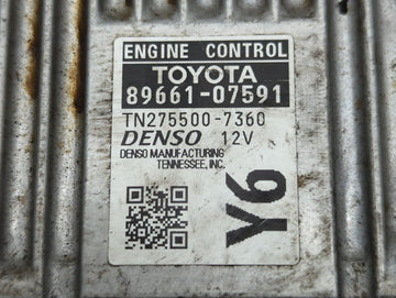 2013-2014 Toyota Avalon PCM Engine Control Computer ECU ECM PCU OEM P/N:89661-07591 Fits Fits 2013 2014 OEM Used Auto Parts