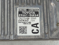 2012-2014 Toyota Camry PCM Engine Control Computer ECU ECM PCU OEM P/N:89661-06K64 Fits Fits 2012 2013 2014 OEM Used Auto Pa