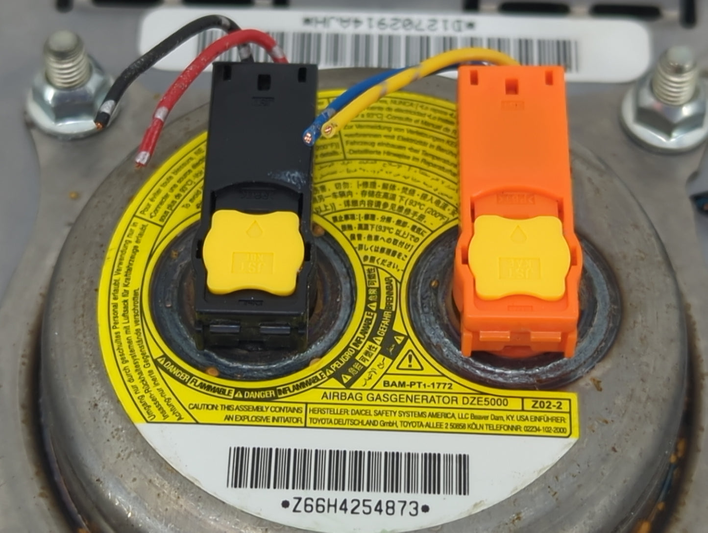 2014 Toyota Camry Air Bag Driver Left Steering Wheel Mounted P/N:Z66H4254873 D12702914AJH, BAM-PT1-1772, DZE5000 Fits OEM Us