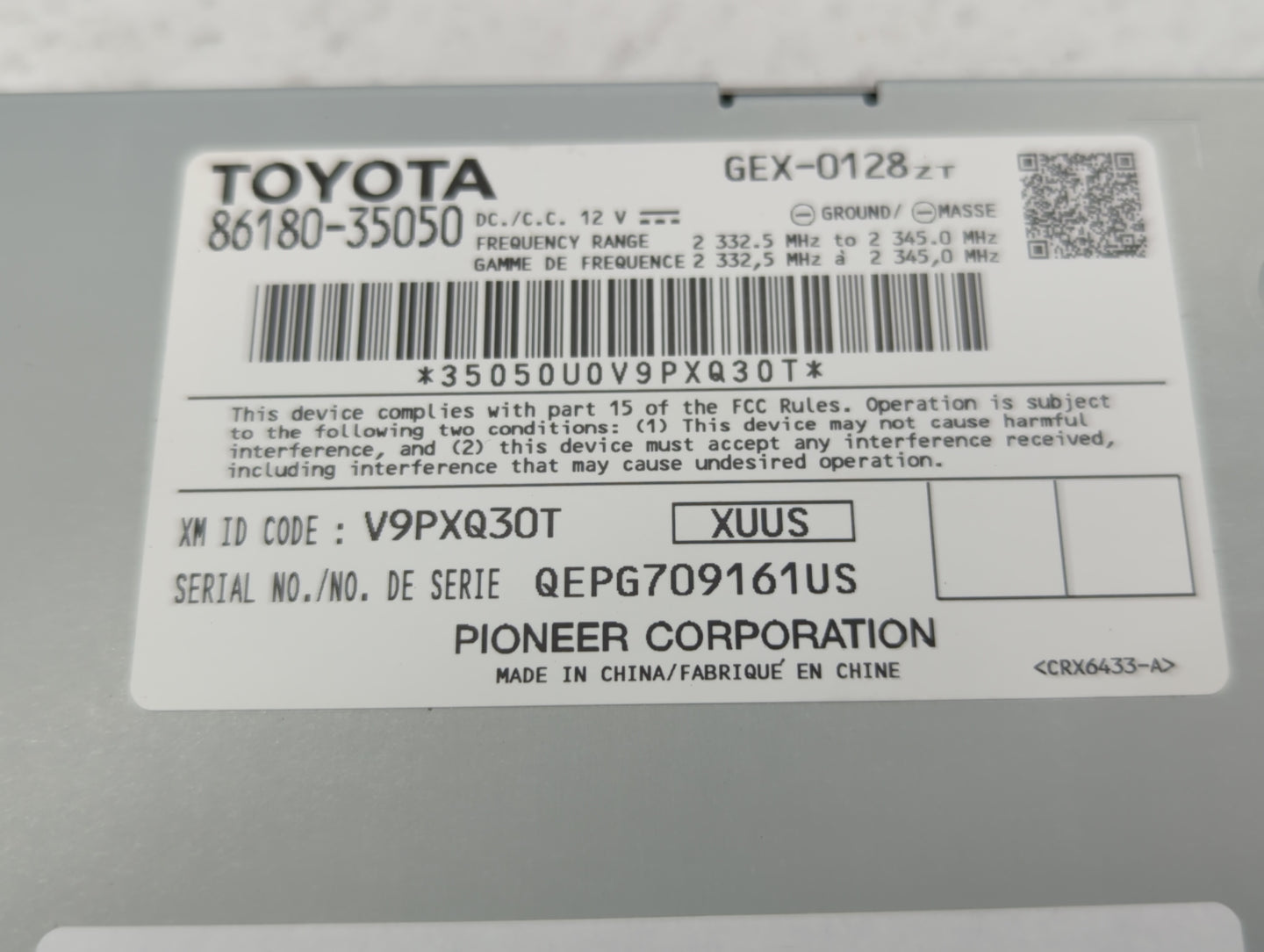 2014-2017 Toyota Camry Radio AM FM Cd Player Receiver Replacement P/N:86180-35050 86180-0E011 Fits OEM Used Auto Parts - Oem