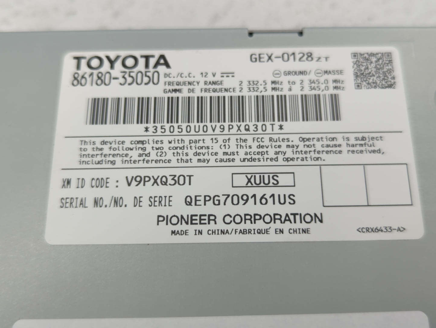 2014-2017 Toyota Camry Radio AM FM Cd Player Receiver Replacement P/N:86180-35050 86180-0E011 Fits OEM Used Auto Parts - Oem