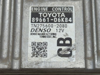 2014 Toyota Camry PCM Engine Control Computer ECU ECM PCU OEM P/N:TN275600-2080 89661-06K84 Fits OEM Used Auto Parts - Oemus