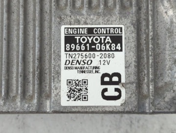 2014 Toyota Camry PCM Engine Control Computer ECU ECM PCU OEM P/N:TN275600-2080 89661-06K84 Fits OEM Used Auto Parts