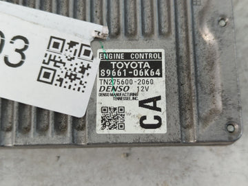 2014 Toyota Camry PCM Engine Control Computer ECU ECM PCU OEM P/N:TN275600-2060 89661-06K64 Fits OEM Used Auto Parts