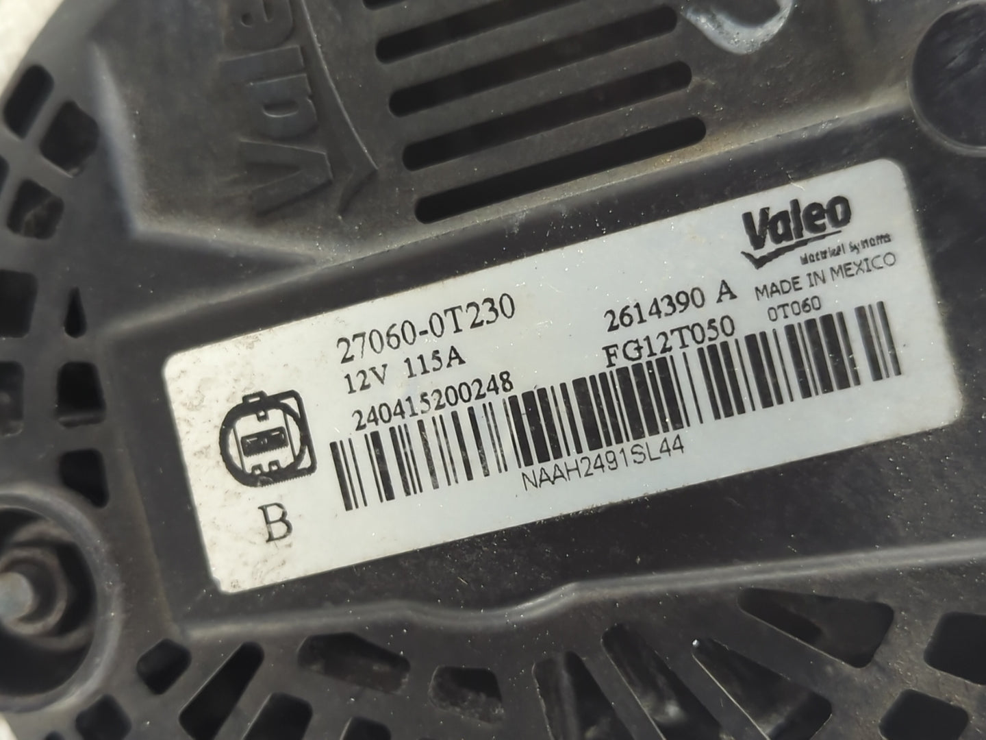 2014-2019 Toyota Corolla Alternator Replacement Generator Charging Assembly Engine OEM P/N:2614390 A 27060-0T230 Fits OEM Us