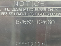 2014-2019 Toyota Corolla Fusebox Fuse Box Panel Relay Module P/N:82662-02660 7626XA1 Fits Fits 2014 2015 2016 2017 2018 2019