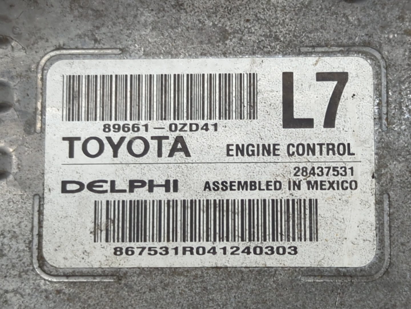 2014 Toyota Corolla PCM Engine Control Computer ECU ECM PCU OEM P/N:89661-0ZD41 28437531 Fits OEM Used Auto Parts - Oemuseda