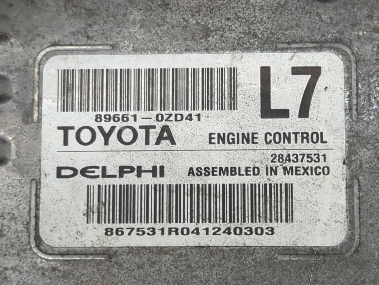 2014 Toyota Corolla PCM Engine Control Computer ECU ECM PCU OEM P/N:89661-0ZD41 28437531 Fits OEM Used Auto Parts - Oemuseda