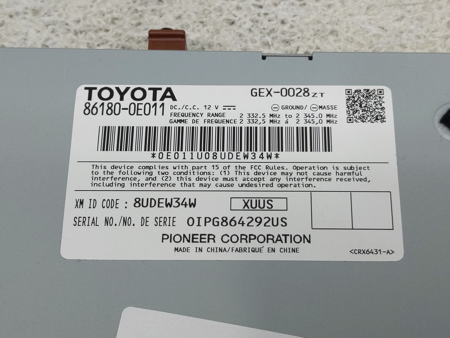 2014-2019 Toyota Highlander Radio AM FM Cd Player Receiver Replacement P/N:86180-0E011 Fits OEM Used Auto Parts - Oemusedaut