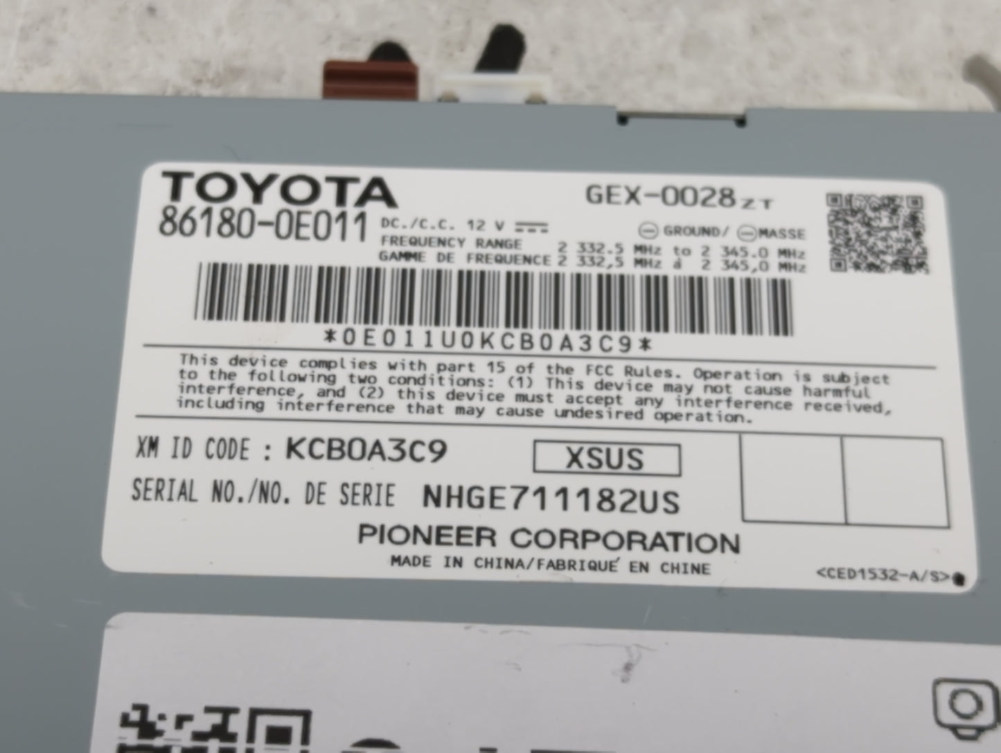 2014-2019 Toyota Highlander Radio Speaker Amplifier 1434279 - Oemusedautoparts1.com