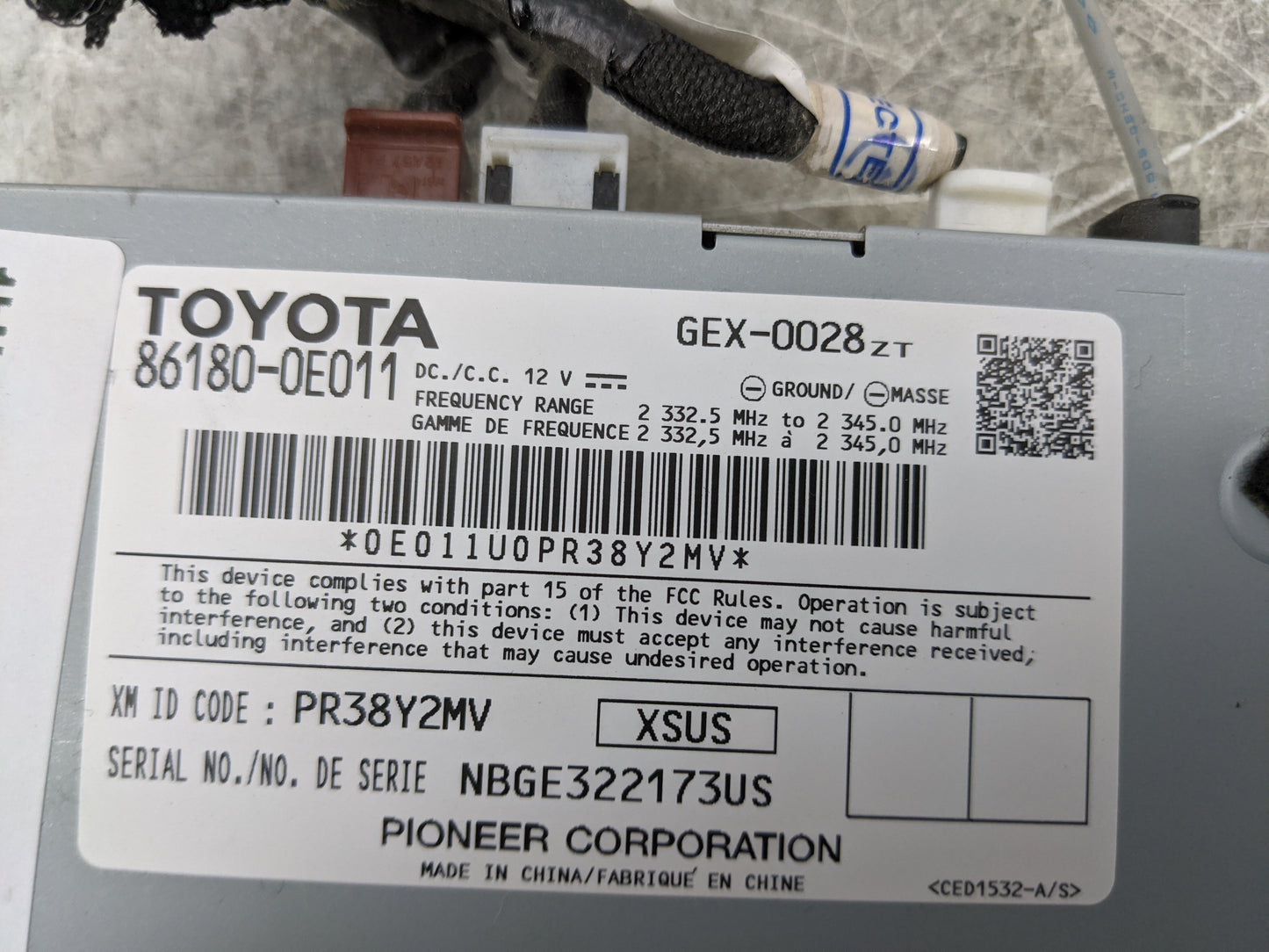 2014-2019 Toyota Highlander Tuner Satellite Receiver 1469061 - Oemusedautoparts1.com