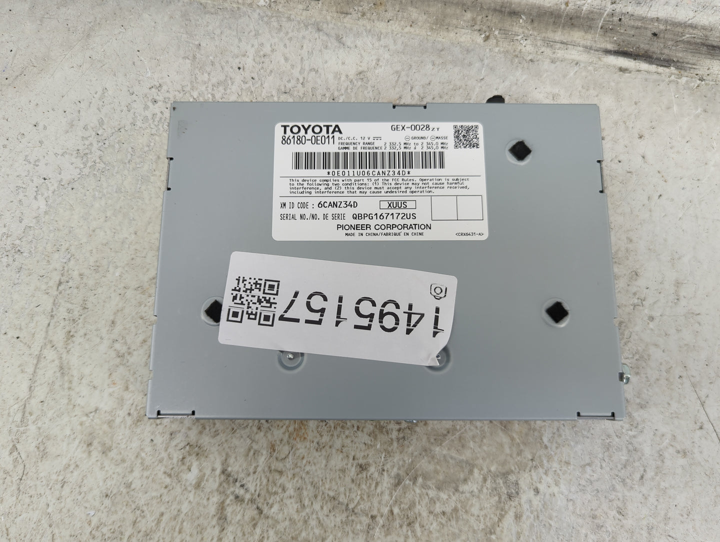 2014-2019 Toyota Highlander Tuner Satellite Receiver 1495157 - Oemusedautoparts1.com
