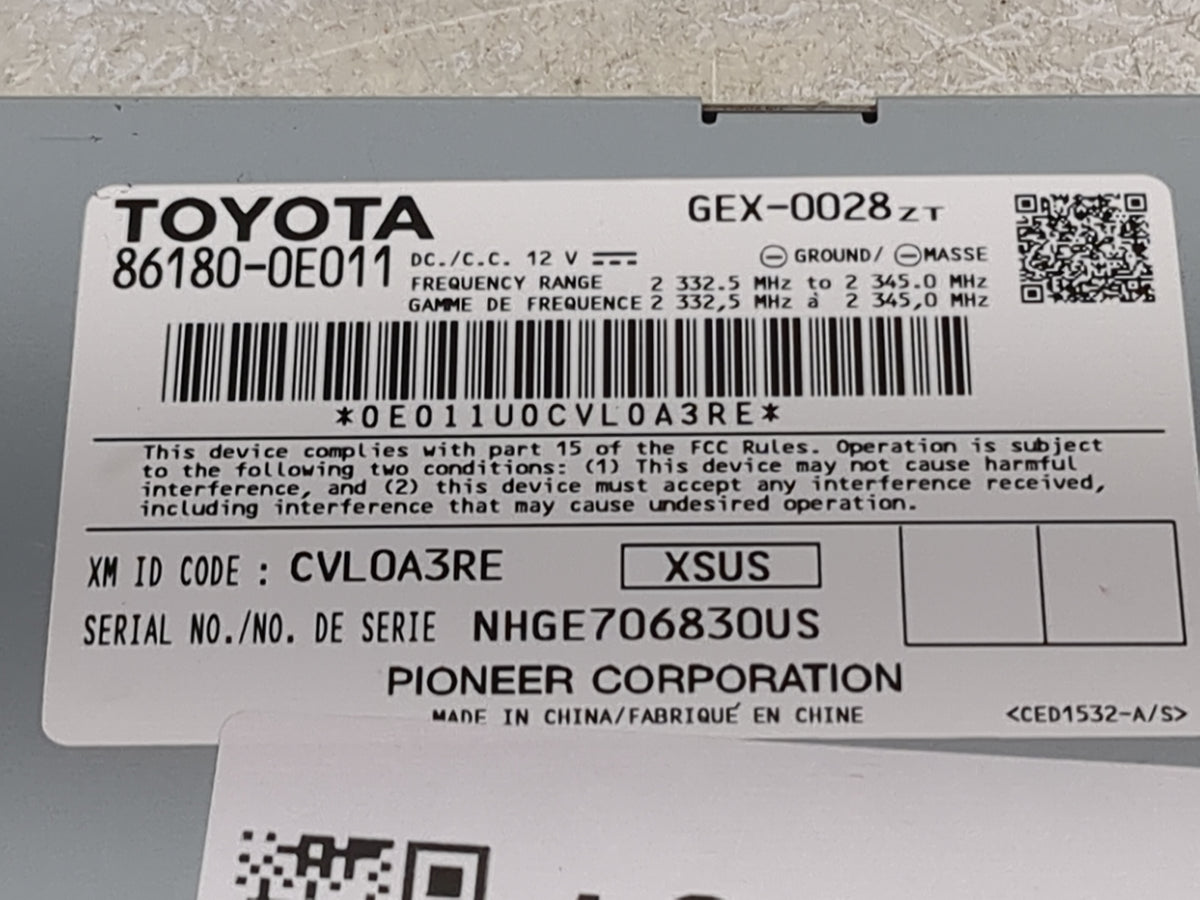 2014-2019 Toyota Highlander Tuner Satellite Receiver 1505507 - Oemusedautoparts1.com
