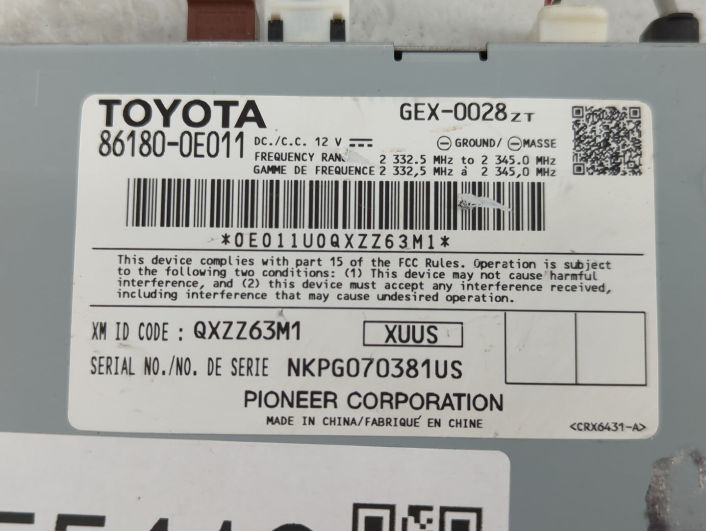 2014-2019 Toyota Highlander Am Fm Cd Player Radio Receiver - Oemusedautoparts1.com