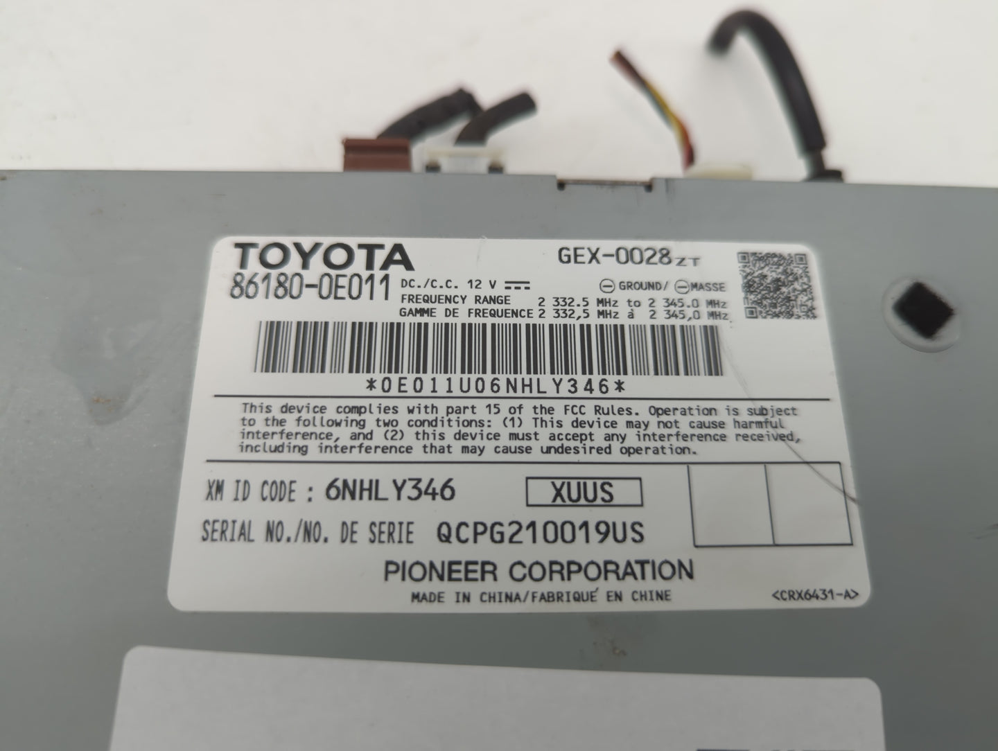 2014-2019 Toyota Highlander Radio AM FM Cd Player Receiver Replacement P/N:86180-0E011 Fits OEM Used Auto Parts - Oemusedaut