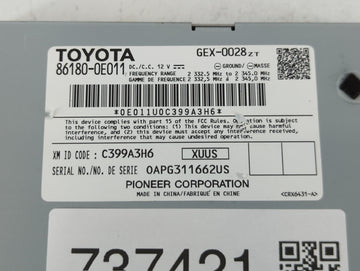 2014-2019 Toyota Highlander Radio AM FM Cd Player Receiver Replacement P/N:86180-0E011 Fits OEM Used Auto Parts