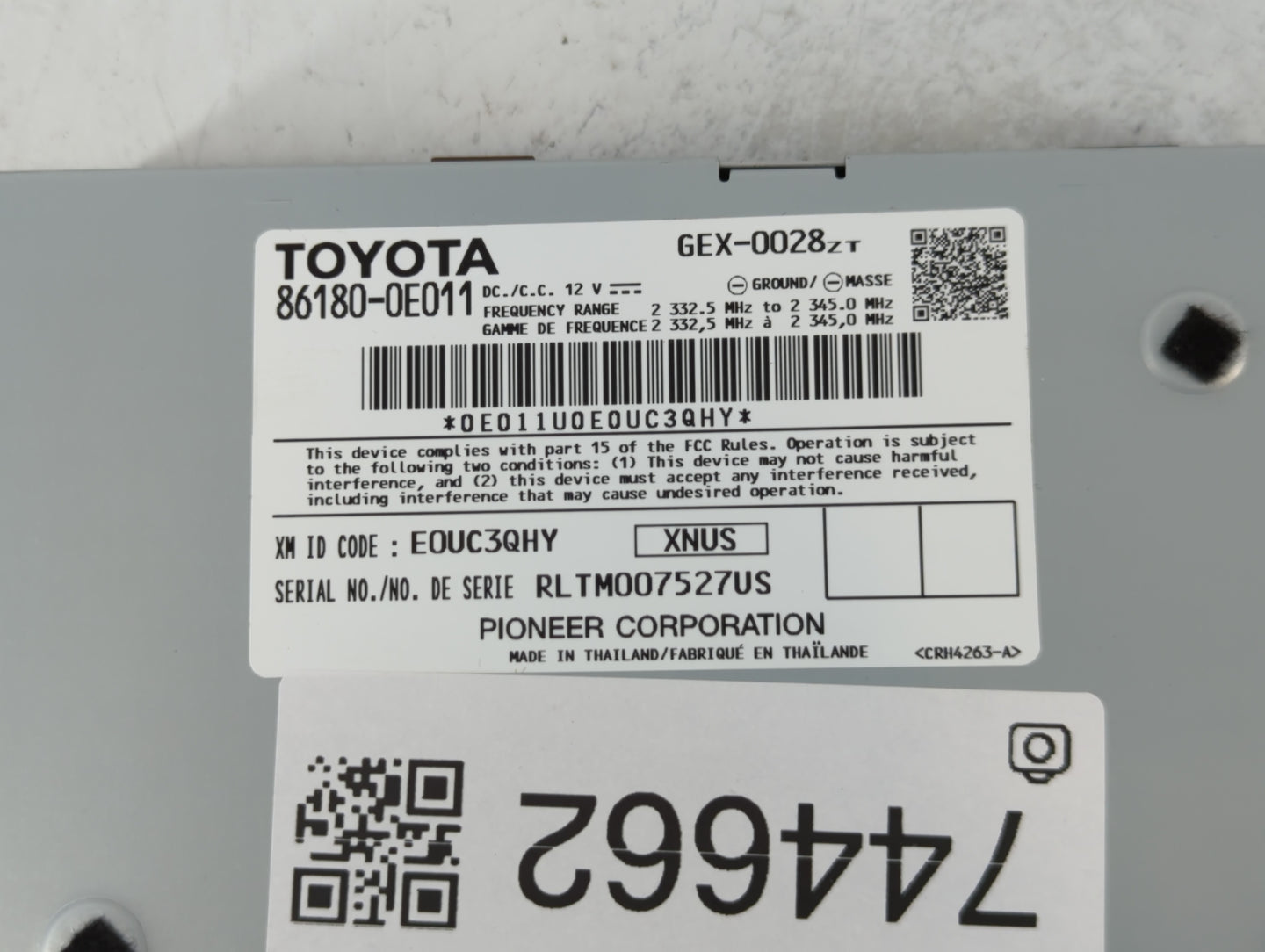 2014-2019 Toyota Highlander Am Fm Cd Player Radio Receiver - Oemusedautoparts1.com