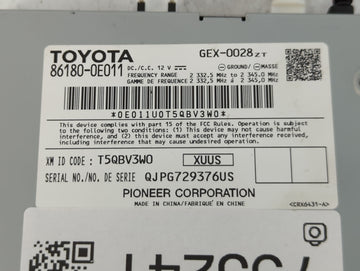 2014-2019 Toyota Highlander Radio AM FM Cd Player Receiver Replacement P/N:86180-0E011 Fits OEM Used Auto Parts
