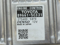 2014 Toyota Prius C PCM Engine Control Computer ECU ECM PCU OEM P/N:89661-5C331 89661-5C330 Fits OEM Used Auto Parts - Oemus