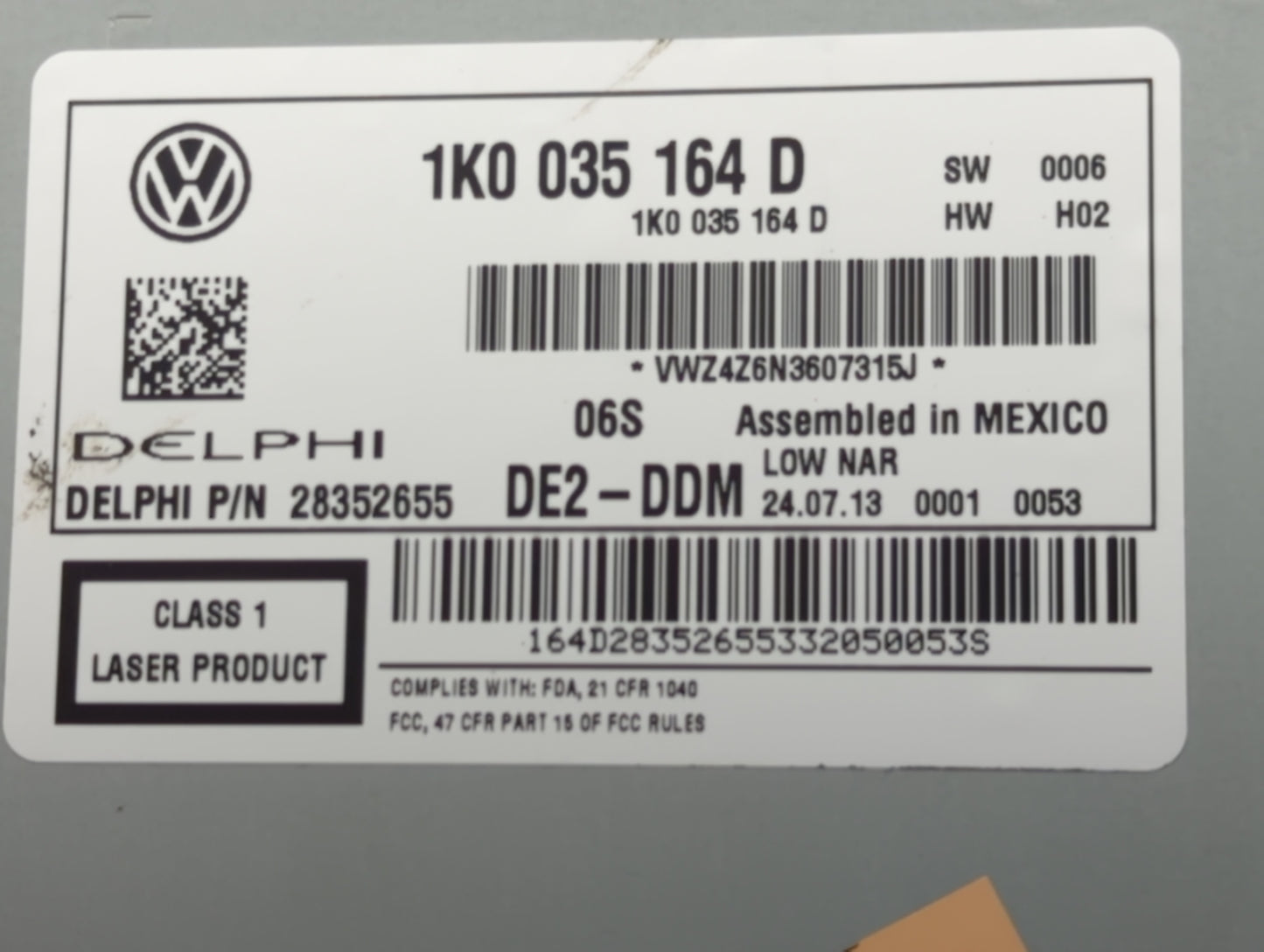 2012-2016 Volkswagen Beetle Radio AM FM Cd Player Receiver Replacement P/N:1K0035164D Fits Fits 2011 2012 2013 2014 2015 201